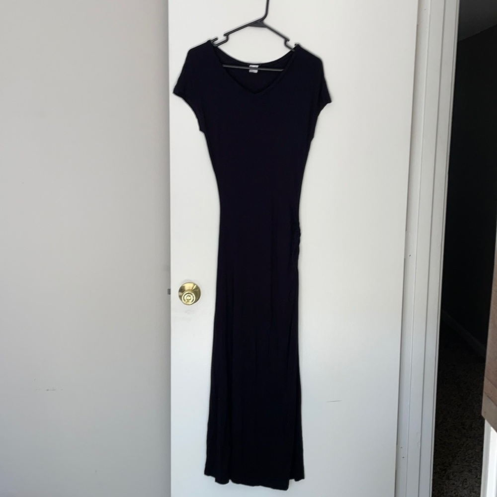 Venus Black Maxi Dress V Neck Style with Slit XS